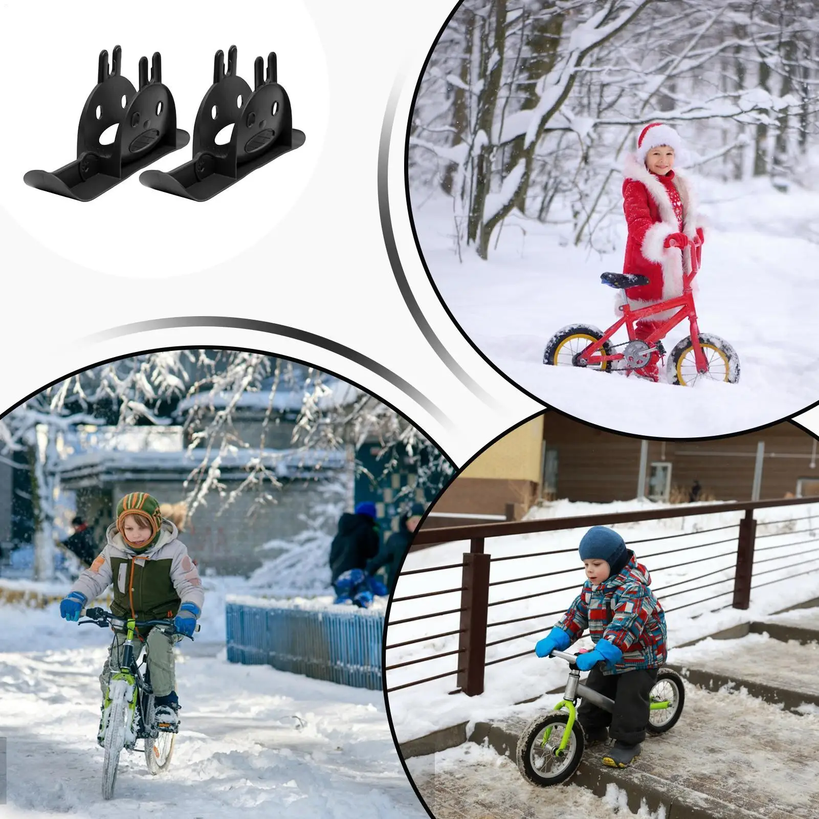 Ciclismo Snow Ski 1 paio per bambini senza pedale allenamento bici sci slitta parti di ricambio antiscivolo per equitazione camminatore avventura all'aria aperta