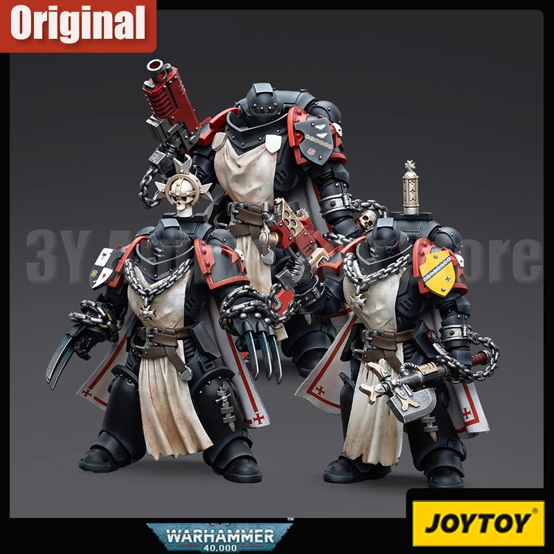 JOYTOY Warhammer 40k 1/18 Action Figure Black Templars Primaris Sword Brethrer Model Doll Collect Desk Decoration Toy Xmas Gift