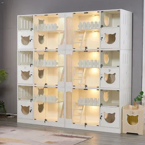 Solid Wood Cat Villa Luxury Cat Display Cabinet Cat Breeding Cage Foster Cabinet Treatment Isolation Cabinet