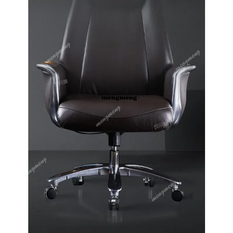 Asmt49First layer cowhide boss chair High-end ergonomic chair Comfortable sedentary office leather boss chair