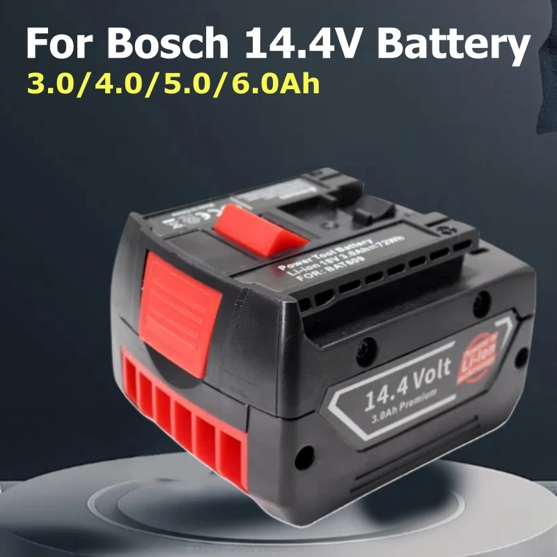 14.4V 6000mAh suitable for Bosch cordless drill screwdriver BAT607, BAT607G, BAT614, BAT614G rechargeable lithium battery pack