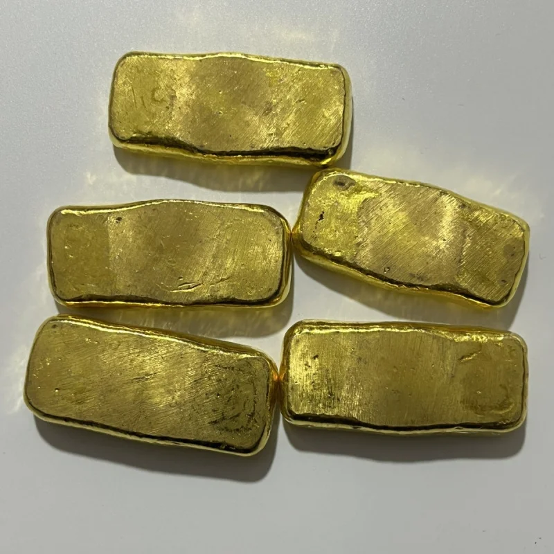 A Set of Qing Dynasty Five Emperors Pure Copper Gold-Plated Small Five Emperors Gold Bars Very Gold Film and Television Props Co