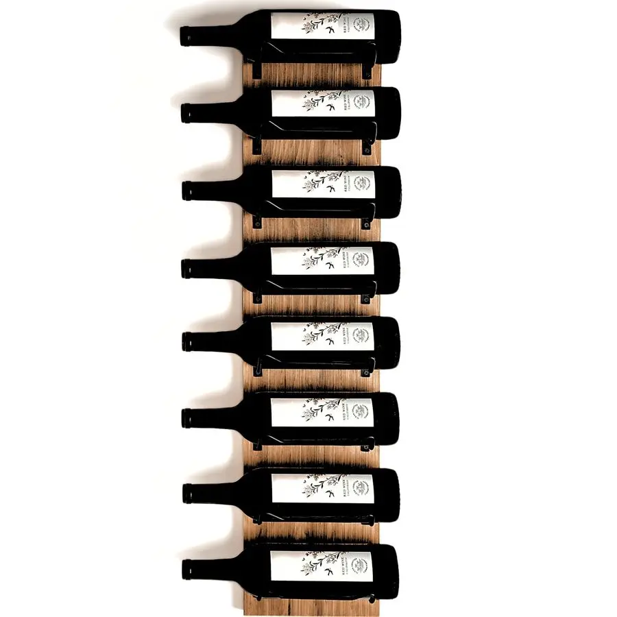 

Rack Wall Mounted Wooden Wall Wine Rack with 8 Bottle Storage and Matte Black Brackets Wine Wall Rack with Rustic Finish Perfect