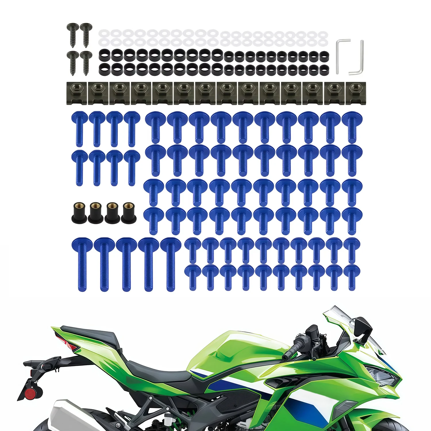 Accesorios para moto YAMAHA YZF R1 R15 R25 R3 R6 R125 R15 R25 MT03 MT07 MT10 MT-09 MT-07 M5 M6, Kit de tornillos, tuercas y pernos de colores