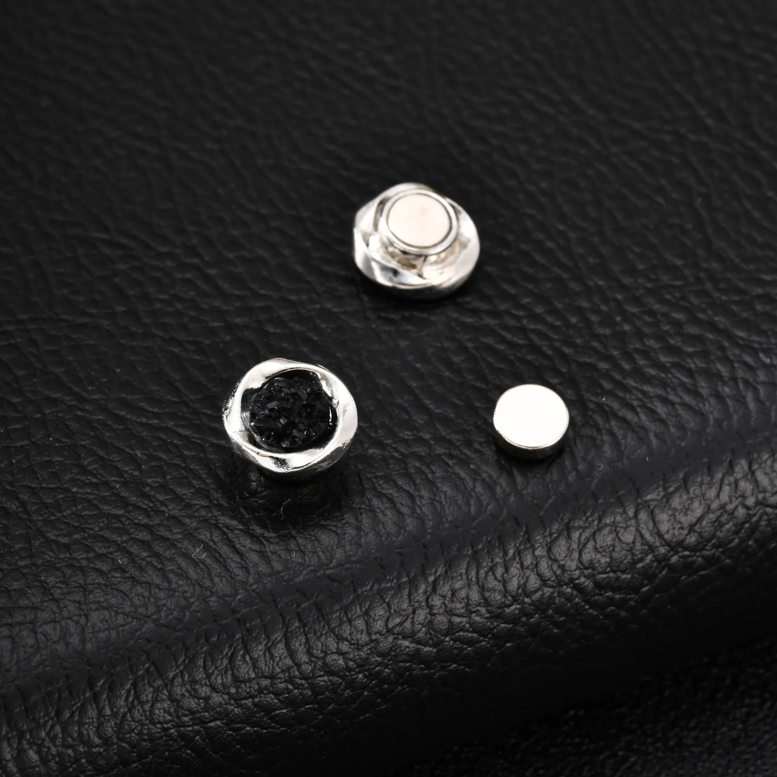 Vnox Magnetic Clip Earrings No Piercing, Black Blue White Zircon Mobius Circle Earrings for Women Men, Birthday Jewelry Gift view 6