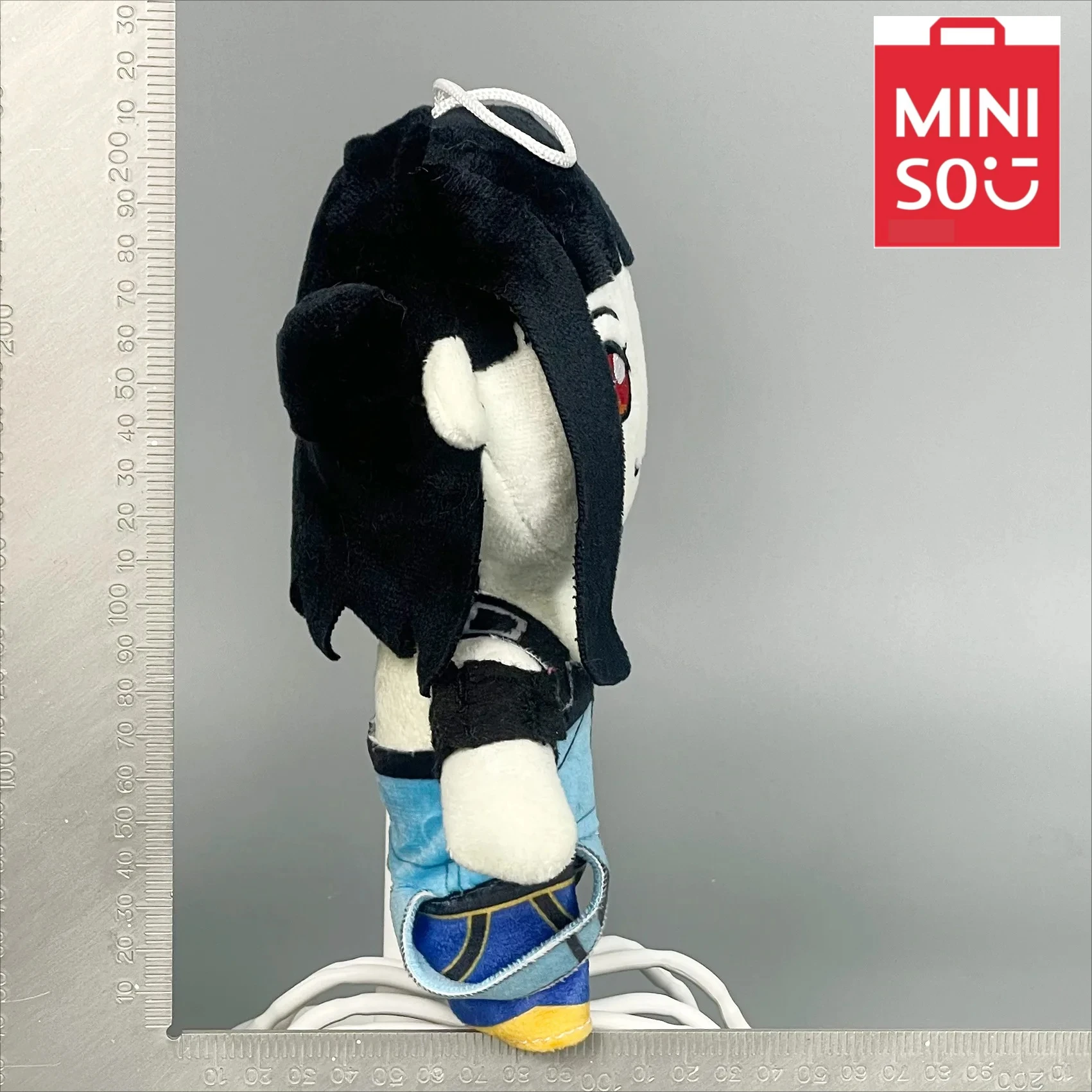 Anime K-Pop Devil Hunter Plüschtier, süßer lila Tiger mit schwarzem Hut, 3-Augen-Elster, Monster, Jagd, Mädchen, Gruppenpuppe, Sammlerstück, GIF