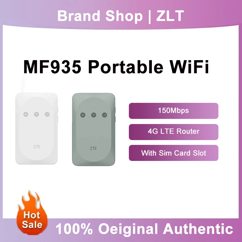 

Unlocked ZTE MF935 Portable Wireless WiFi 150Mbps Modem Outdoor Hotspot Pocket MiFi 4G LTE Router With Sim Card Slot 2000mAh