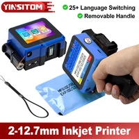 Impresora de inyección de tinta portátil de 12,7mm, Mini impresora portátil de etiquetas con fecha, número, logotipo, fecha de caducidad, cinta de tinta de 25 idiomas