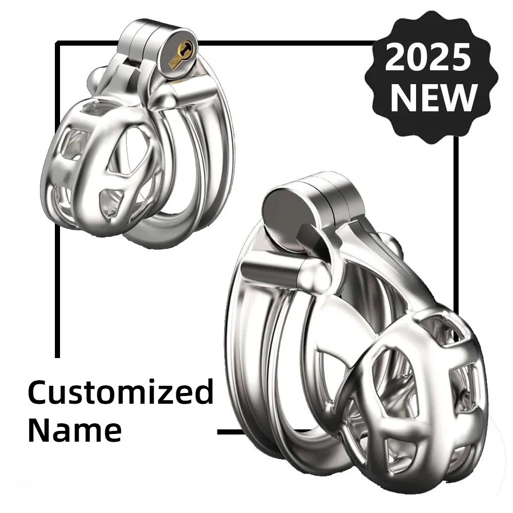 맞춤형 이름 금속 남성 정조대 음경 링 정조 벨트 BDSM 에로틱 요도 잠금 이중 아크 링 성인용품