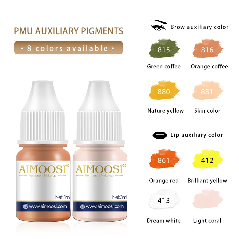 

AIMOOSI REACH Certified PMU Ink-Color Corrector for Blue Eyebrow and Black Lip | Professional Auxiliary Pigment for Microblading