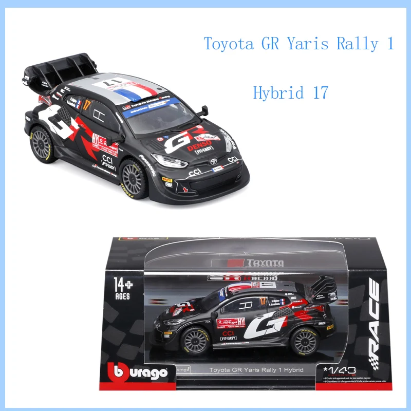 

Bburago 1:43 WRC Toyota GR Yaris Rally1 Hybrid #17 Alloy Diecast Model Toy Pull Back Car Luxury Vehicle Collectible for Adults
