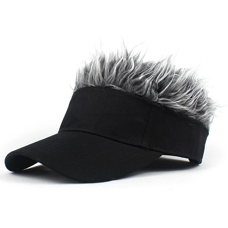 Unisex Spiked Hairs Wig Hat With Spiked Wigs Outdoor Sunshade Baseball Cap Sunhat Fancy Performance Casual Hip-Hop Dance Visor