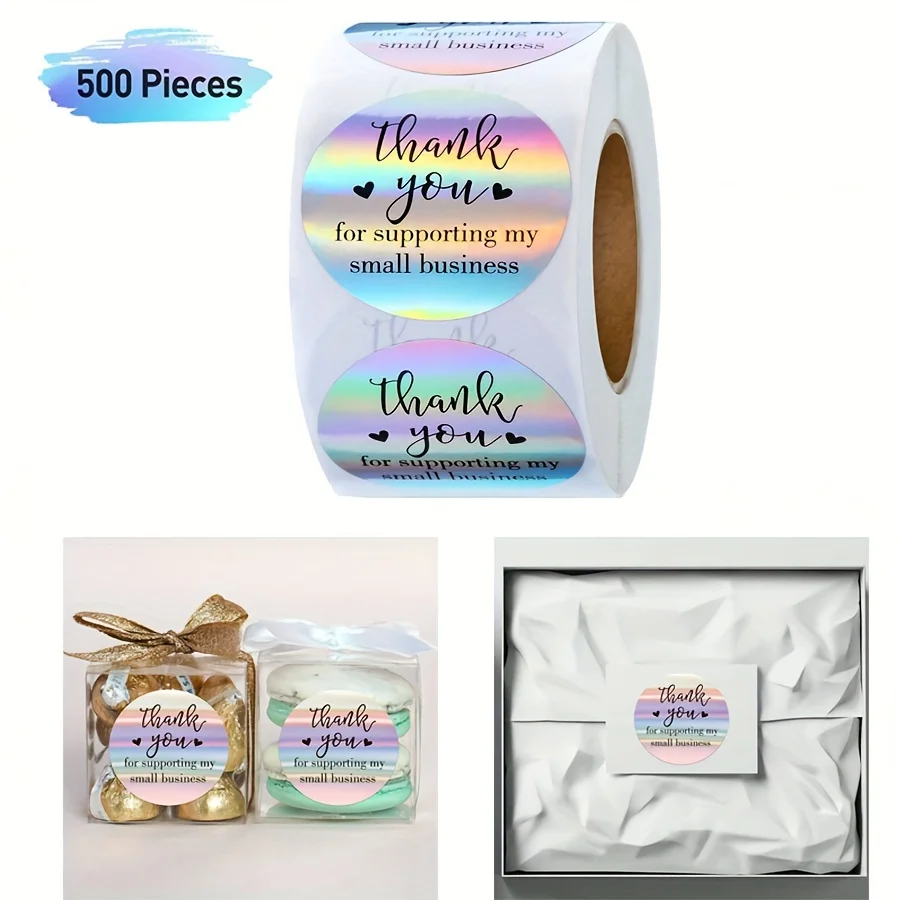 

500Pcs Rainbow laser commercial decoration sticker label