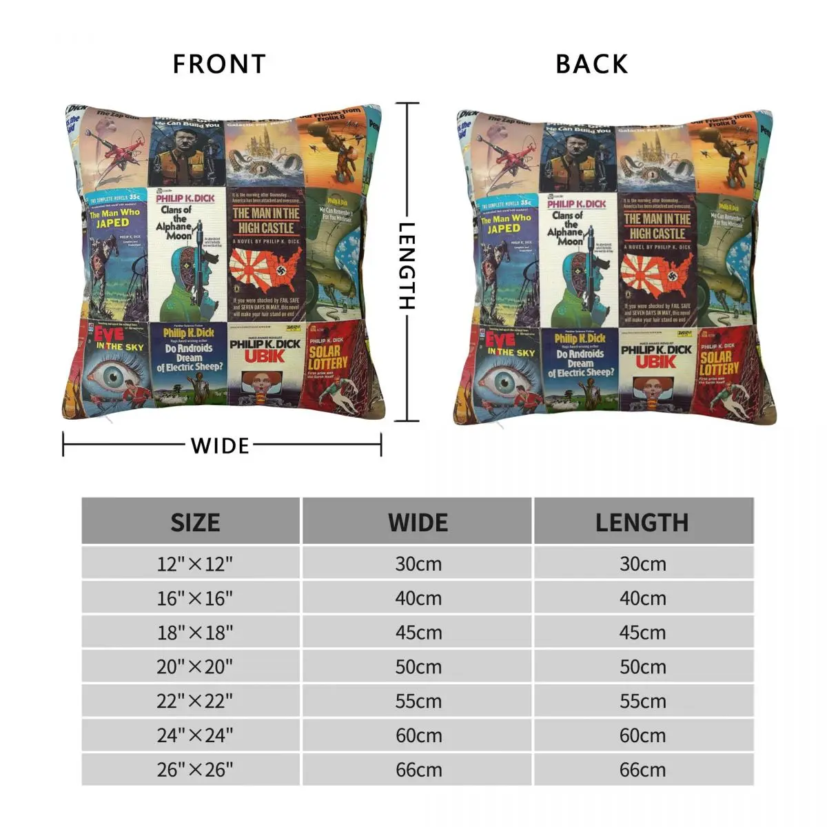 Philip K. Dick PKD Book Covers Square Pillowcase Polyester Linen Velvet Creative Zip Decorative Throw Pillow Case Bed Cover 18" view 2