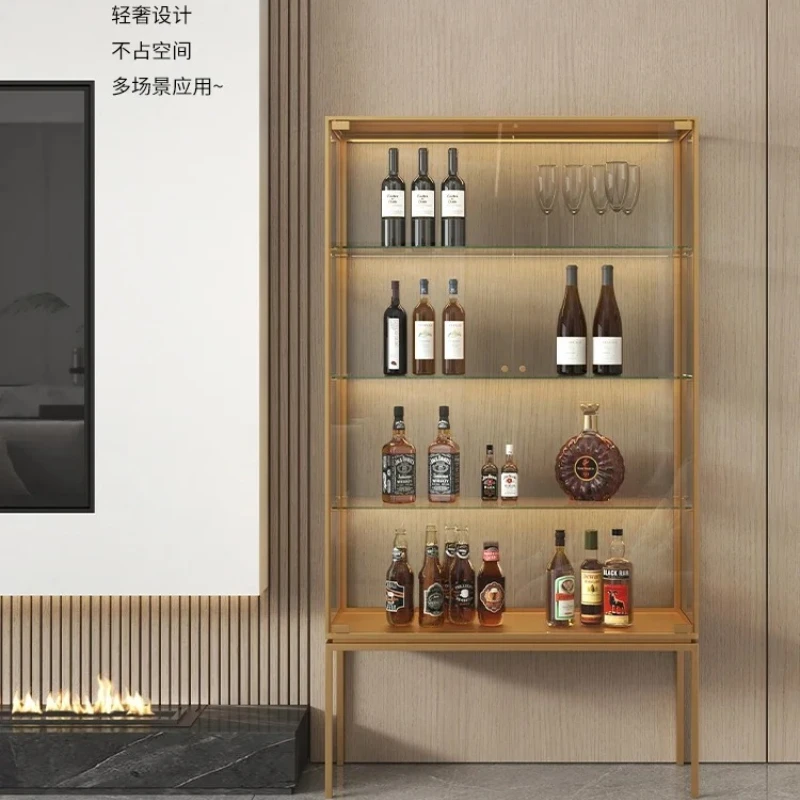 

Glass TV Side Cabinet Living Room Sofa Side Cabinet Standing Cabinet
