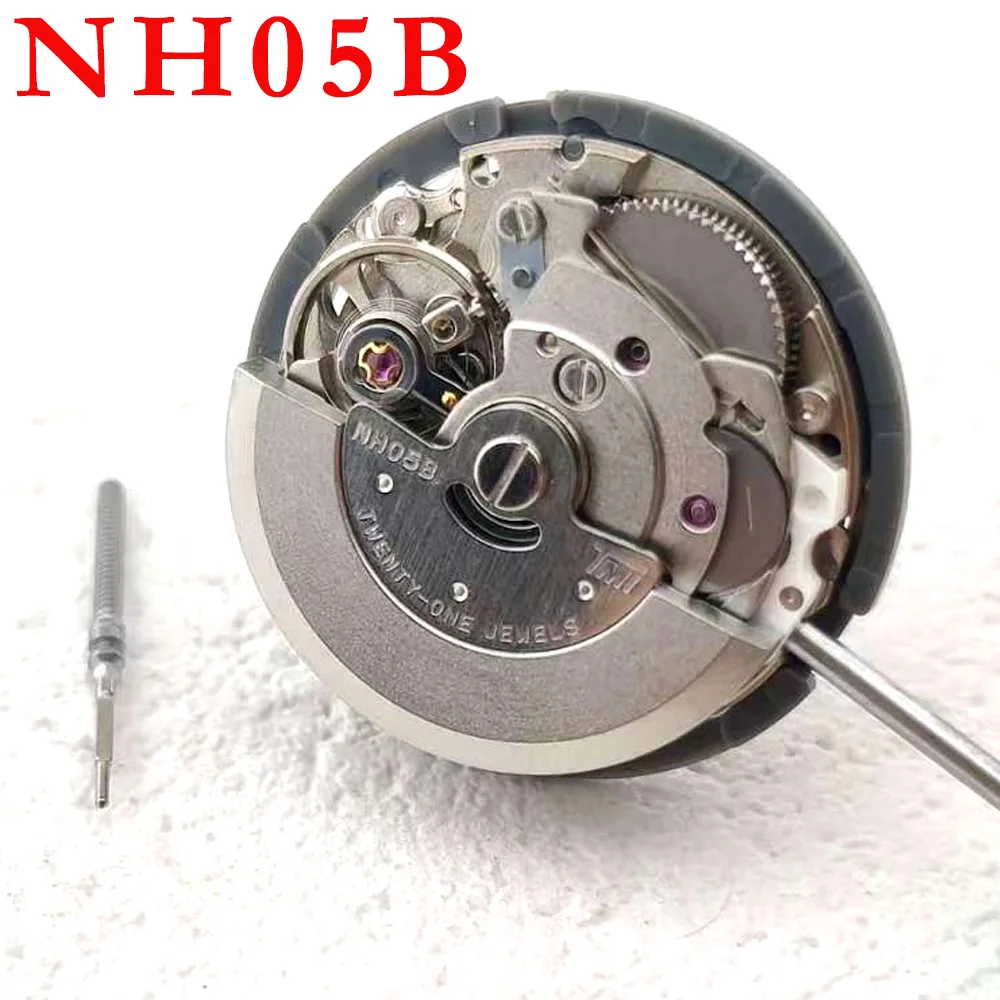 NH05 무브먼트 시계 액세서리 일본 오리지널 브랜드 뉴 NH05B 완전 자동 여성용 기계식 무브먼트 싱글 캘린더