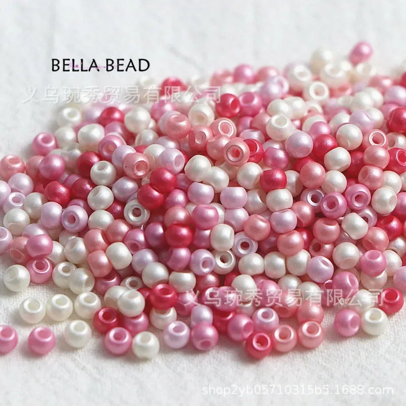 2/3/4mm High Protection Pearl Powder Solid Color Glass Rice Beads Handmade DIY Bead Bead Loose Bead Bracelet Necklace 10g