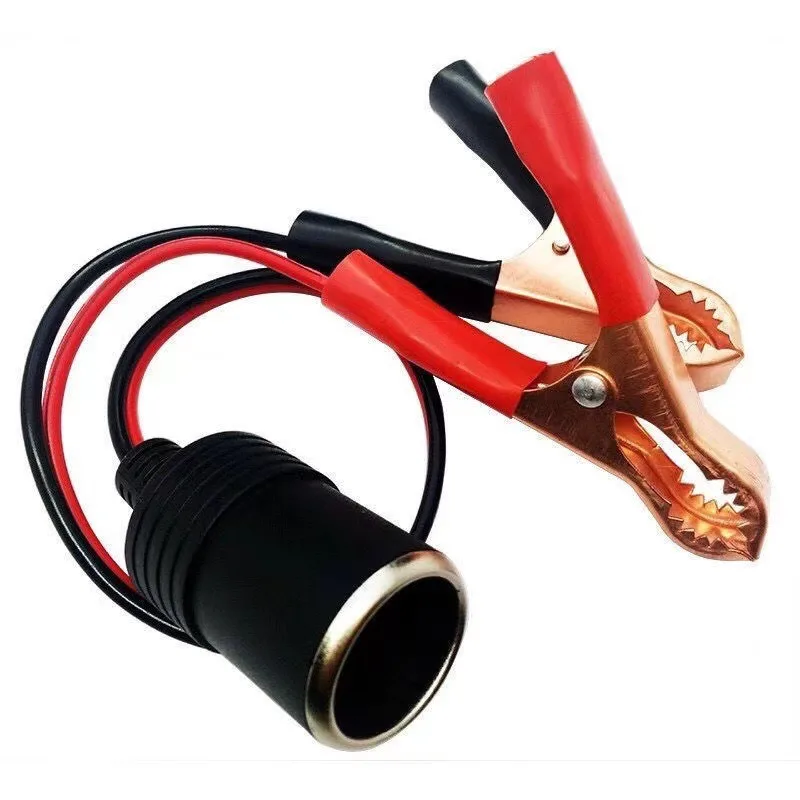 12V 50A Power Car Cigarette Lighter Female To Alligator Clip Extension Connector To Terminal Clip-on Battery Adapter Auto Socket