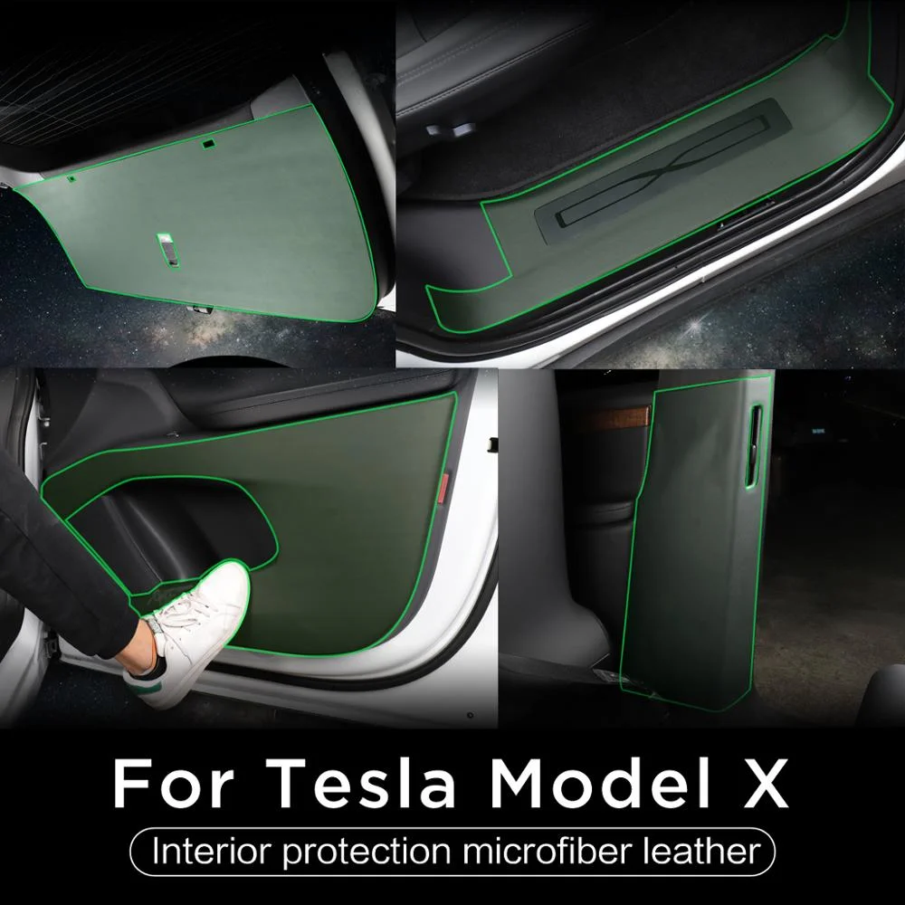 

New！ LUCKEASY For Tesla Model X 2017-2021 Hide Anti Kick Pad Protection Side Edge Film Protector Stickers