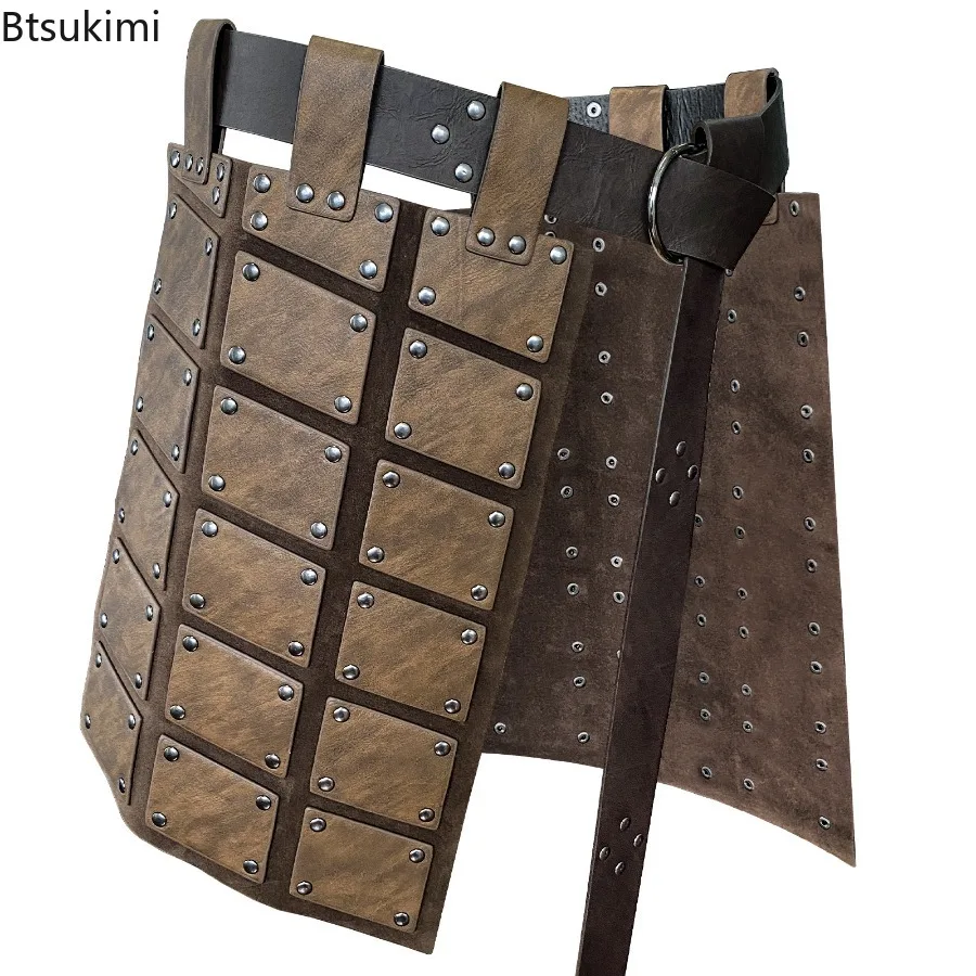 

Roman Legion Gladiator Battle Belt Skirt Men Women Steampunk PU Leather Armor Medieval Greek LARP Cosplay Costume Accessories