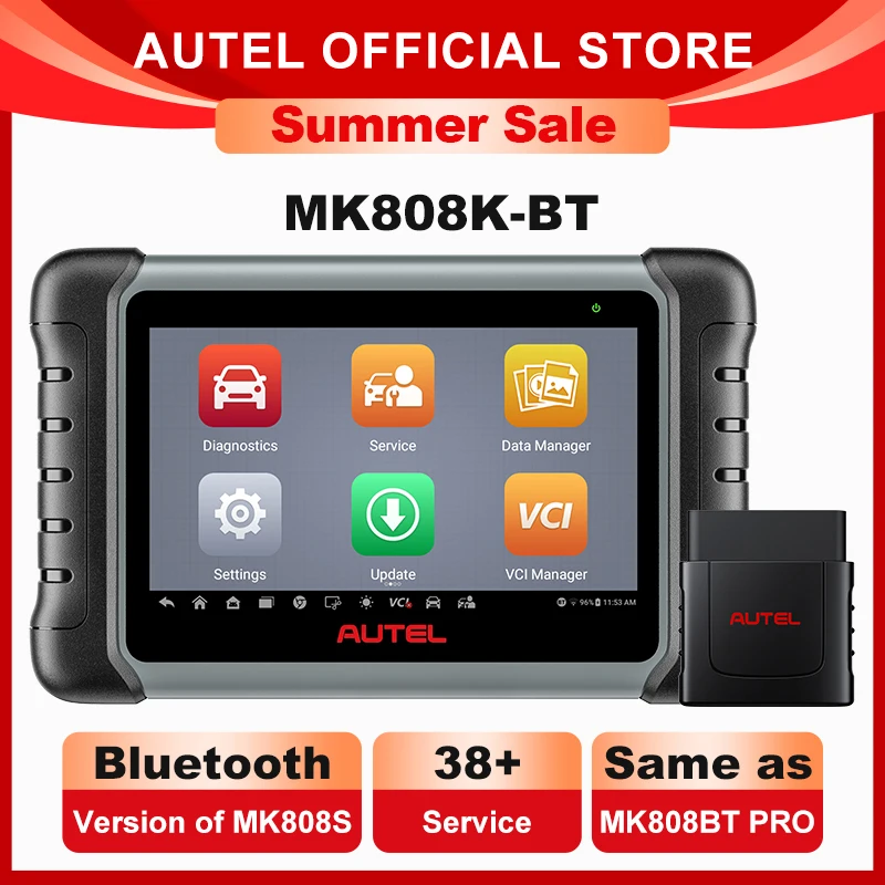 Autel MaxiCOM MK808K-BT OBD2 Scanner Automotivo Car Diagnostic Scan Tool MK808K BT OBD 2 Code Reader Key Coding Active Test