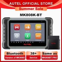 Autel MaxiCOM 자동차 진단 스캔 도구, MK808K-BT OBD 2 코드 리더, 키 코딩 활성 테스트, MK808KBT PRO OBD2 스캐너
