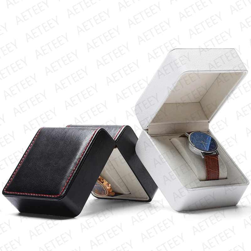 High Quality PU Leather Watch Case Single Watch Storage Packaging Box Free Engraving of Logo Gift Packaging Box OrganizadorCusto