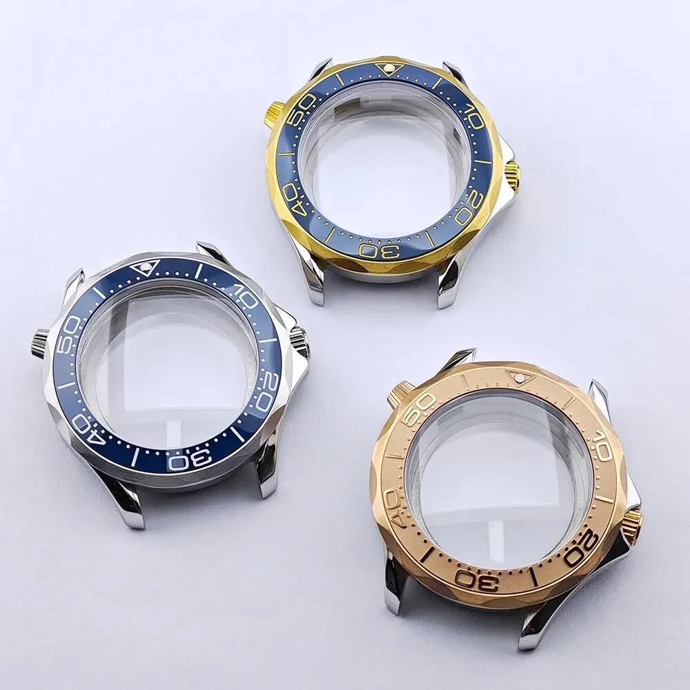 nh35 Case 42mm Watch Case Sapphire Glass Silvery Case Stainless Steel Diving Men's Case Fit NH35 NH36 Movement Waterproof