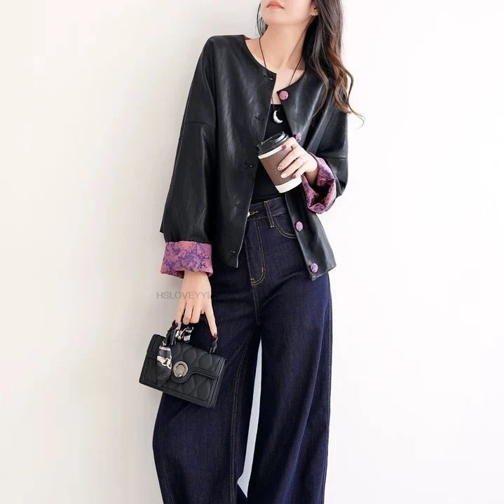 الصينية المألوف تحسين تانغ دعوى الأعلى العصرية سيدة اليومية تنوعا سترة المرأة أنيقة اليومية تحسين بلوزة خمر