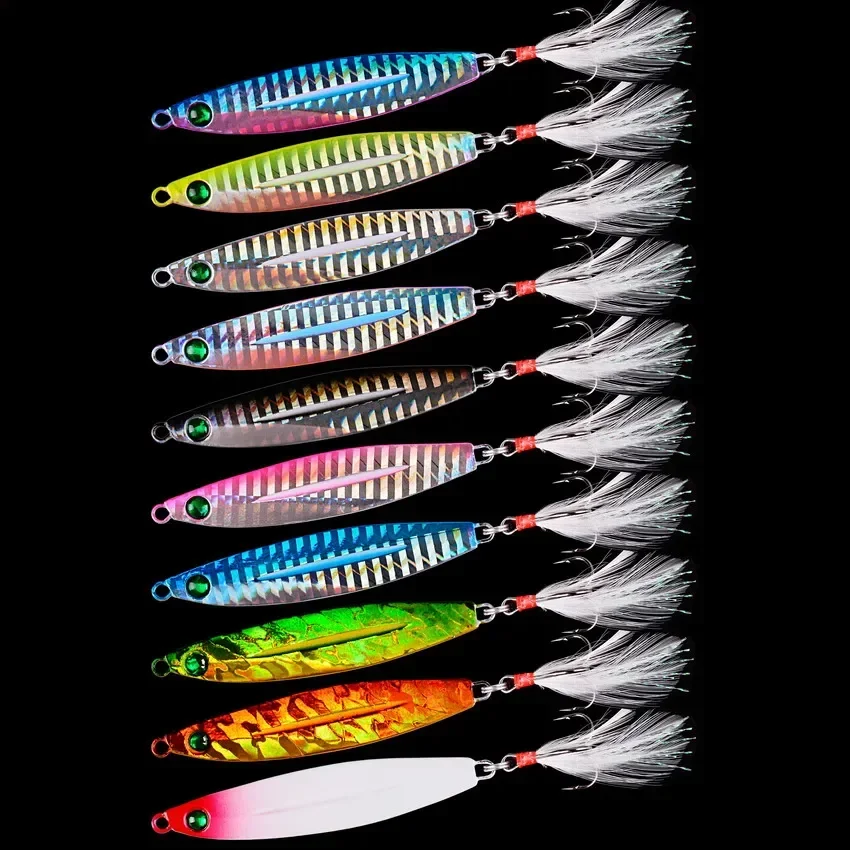 Aorace 1Pcs Metal Cast Jig Spoon 7g-10g-14g-17g-21g-28g-40g-60g Casting Jigging Fish Sea Bass Fishing Lure Tackle