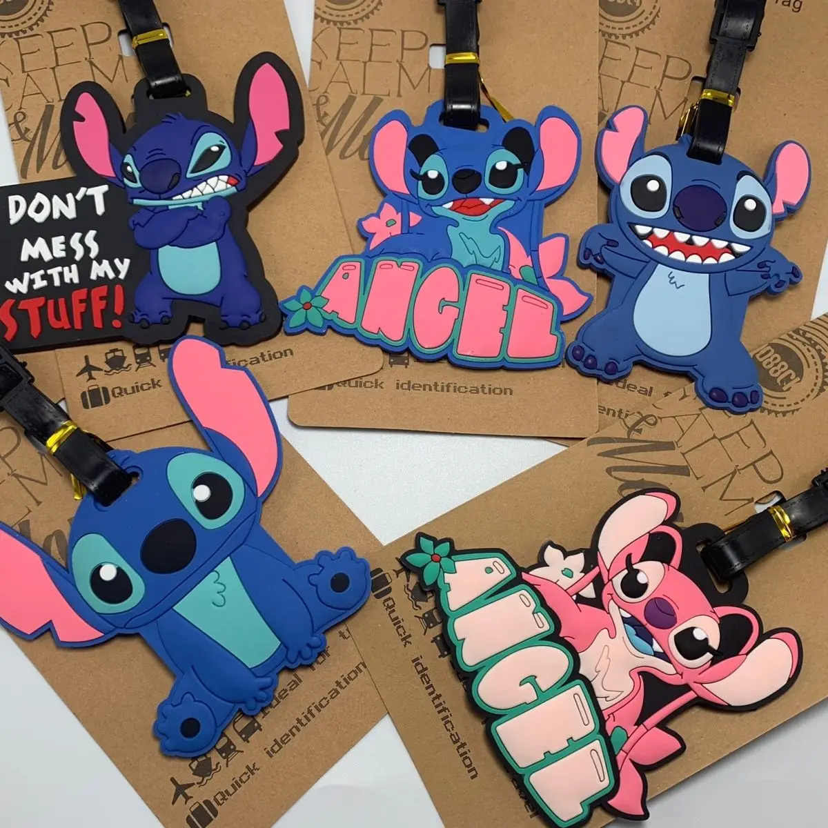 stitch Disney soft rubber luggage tag DIY cartoon cute stitch Stitch personalized check-in label anti-lost tag Interstellar baby