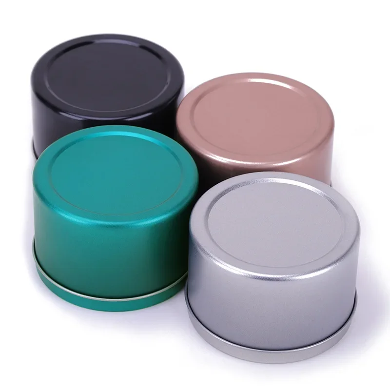 12Pcs Candle Jars With Lid Bulk Round Metal Tin Box Black Silver Green Candle Spice Tins Cans Cosmetic Samples Empty Storage Box