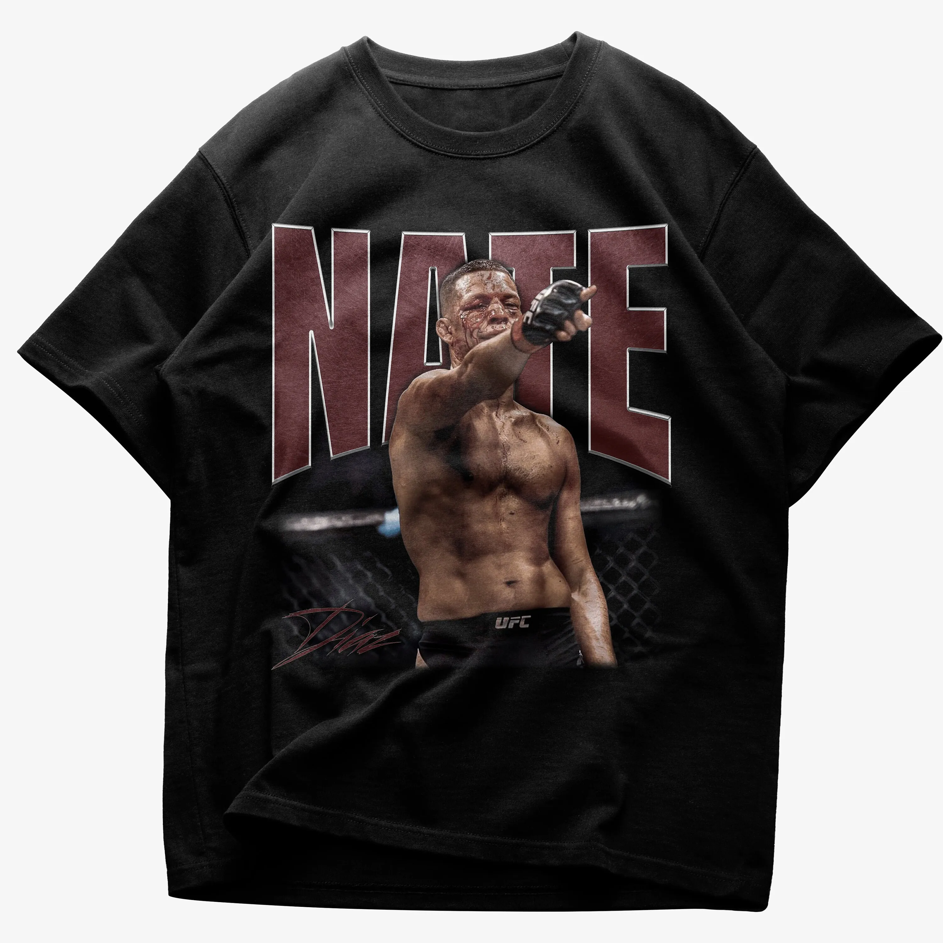 Vintage 90S estilo Nate Diaz camiseta sudor artista marcial mixto para hombre y mujer