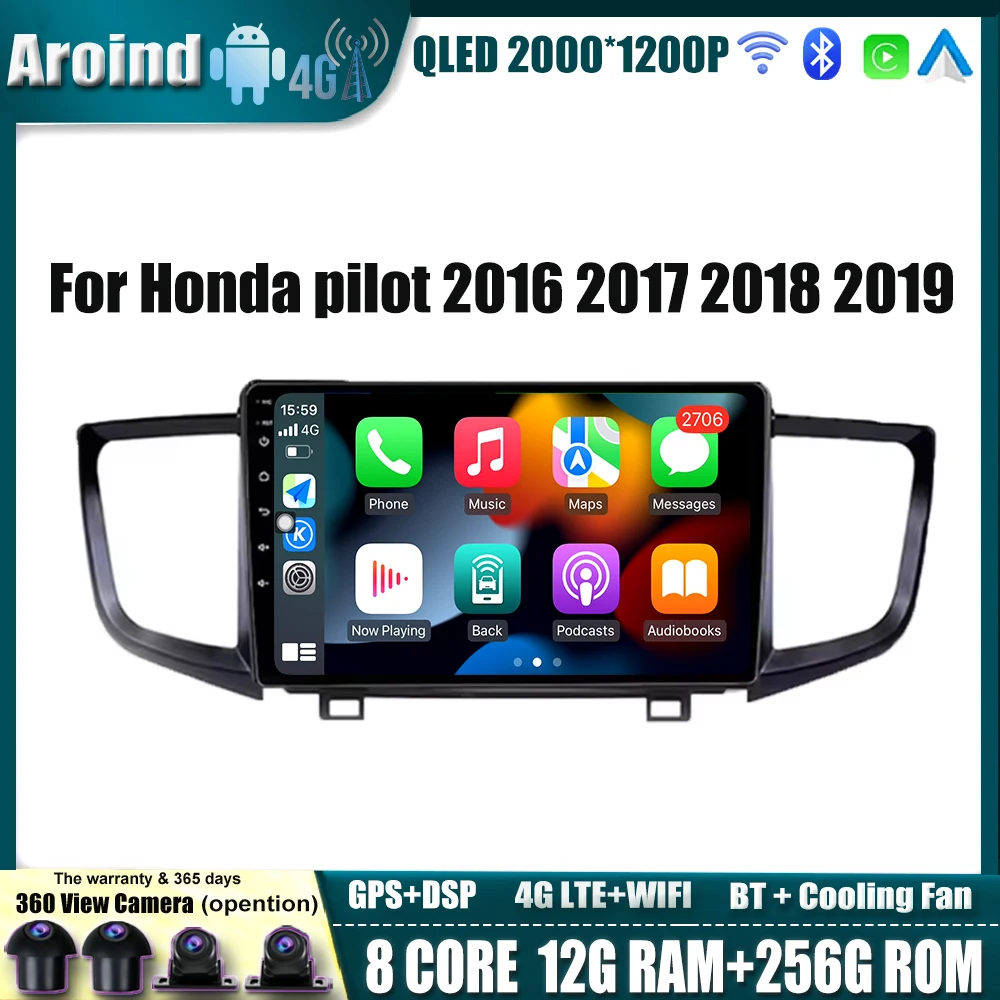 

Car Radio 9'' Screen For Honda pilot 2016 2017 2018 2019 Multimedia Video Player Stereo Navigation GPS Car Accessories 4G WIFI