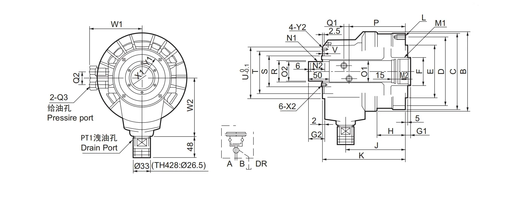 Hollow oil cylinder High speed through-hole rotating hydraulic electric cylinder head surface grinding machine