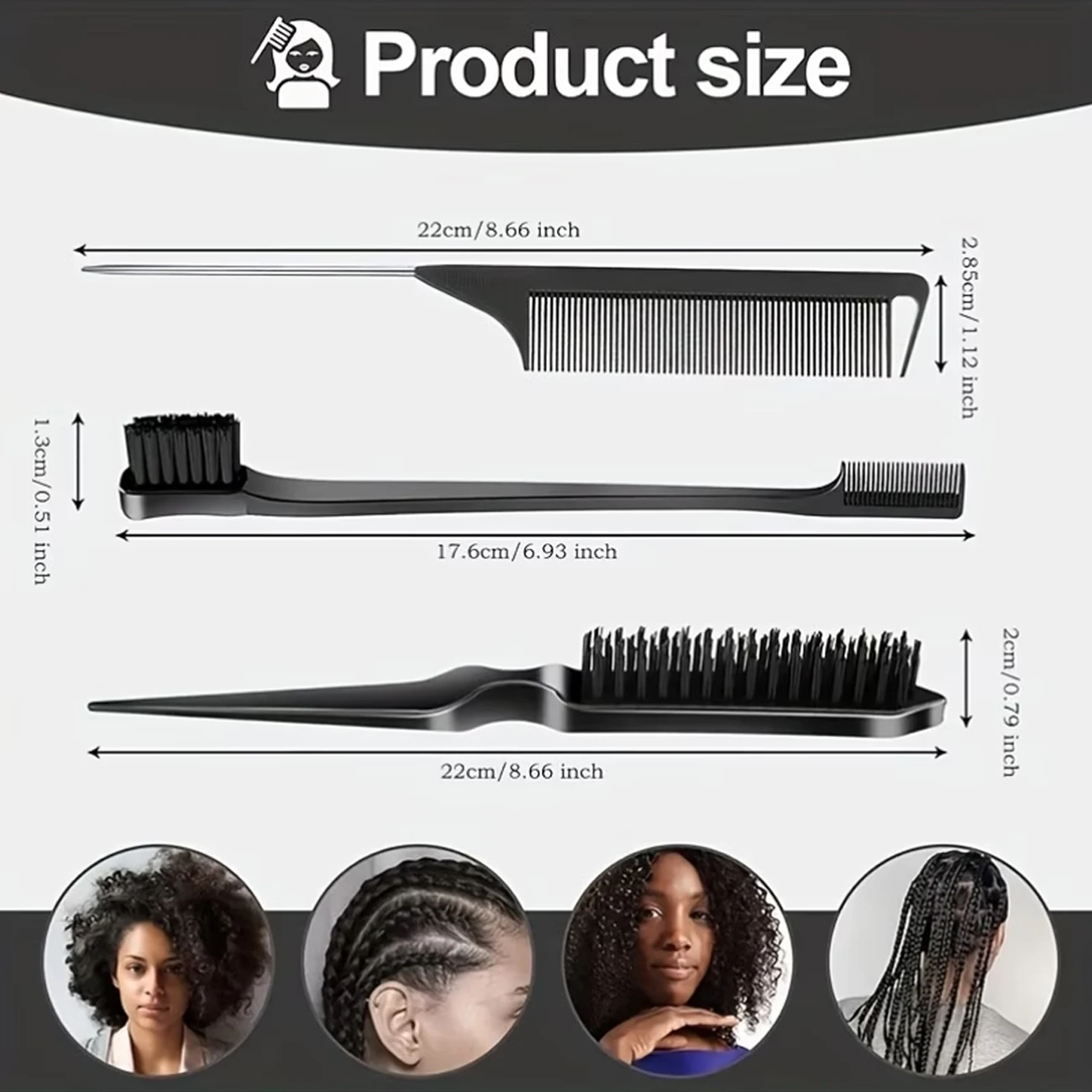 8pcs Crochet Hook Set Plastic Weaving And Hairstyling Tools for Artistic Hair Crafts Wig Weaving Comb Hairdressing Accessories image 2