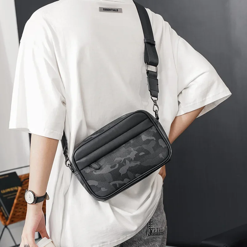 New Camouflage Shoulder Bag Men Casual Fashion Square Crossbody Bag Men's Messenger Bag Small Flap Single Shoulder Bag Male