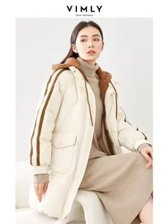 Vimly-Manteau à Capuche en Duvet de Canard pour Femme, Veste à Manches sulf, Fermeture Éclair, Optique Chaude, Hiver 2023, 50613, 2 Pièces