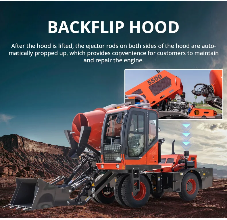 Dieselmotor-Betonmischer mit Pumpe, mobile Pumpmaschine für ländliche Bauvorhaben, tragbares Hochdruck-Zementmischgerät – Detail 9