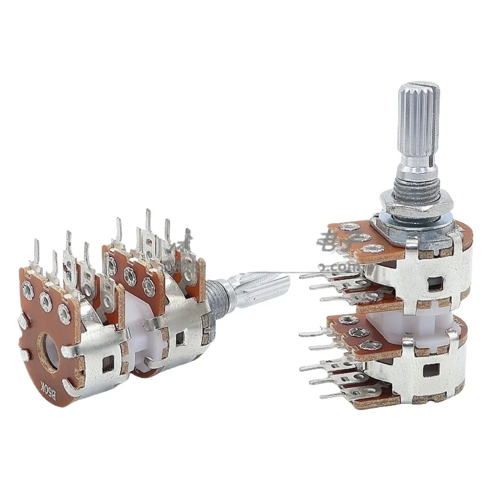 

1PCS High Quality RK163 Flower Axis 25mm 12PIN B50KX4 B100KX4 Audio 4 Channels Volume Potentiometer WH148