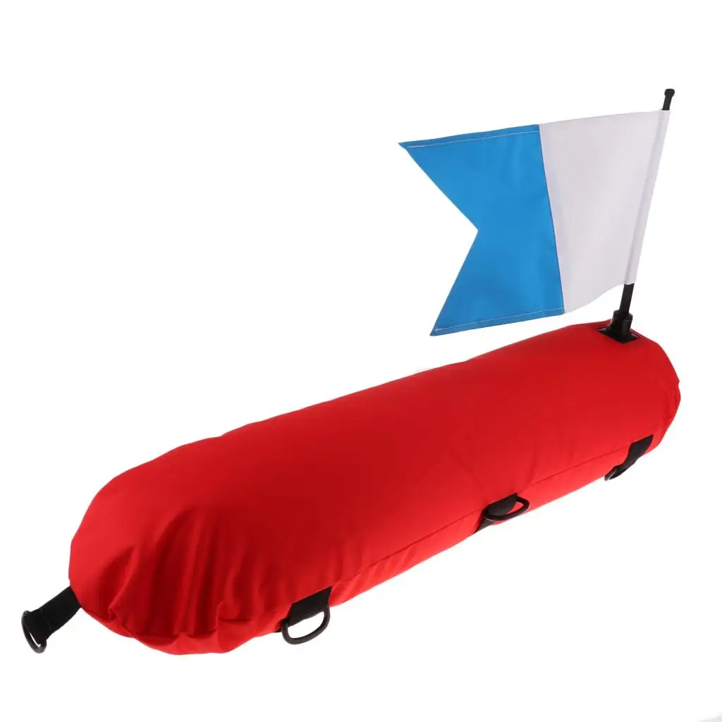 Underwater Scuba Diving Deluxe Diver Below Inflatable Float & Flag Bouy- High Visible, Durable & Portable