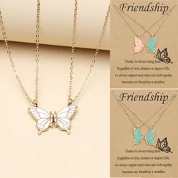 New Colorful Butterfly Collar Chain Friendship Card Good Friend Set Necklace