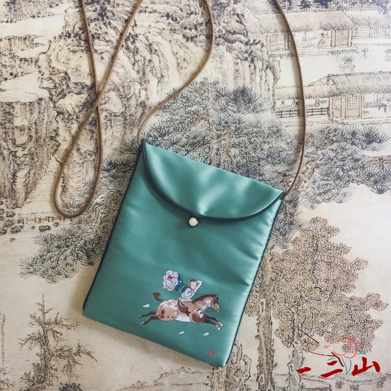 

Original an Embroidered Crossbody Bag Phone Bag Cuter Inner Bag 6 Sles Retro Artistic Soft Leather Casual oulder Bag