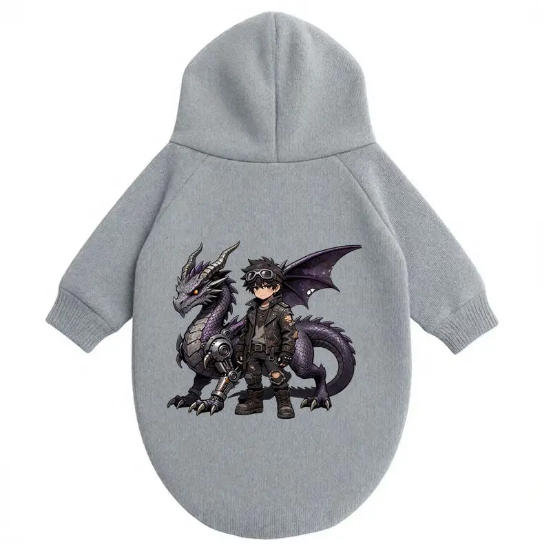 

Anime Dragon Boy Pet Hoodie, Warm & Skin-friendly, Dog Autumn Winter Wear