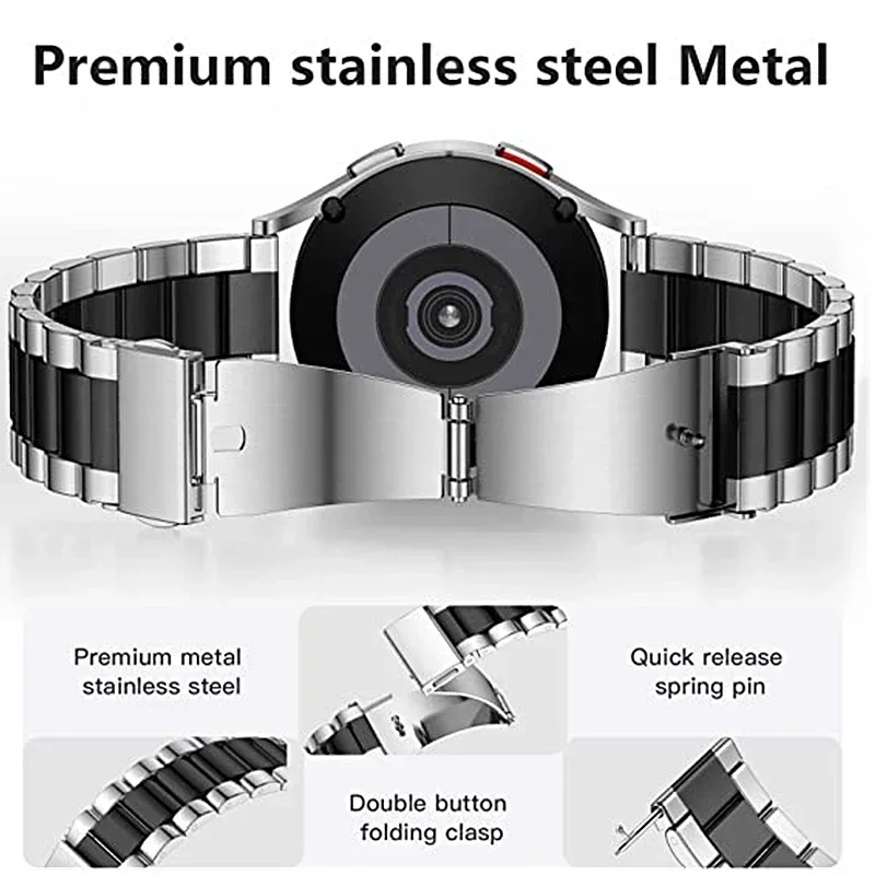 Band+Case for Samsung Galaxy Watch 7 6 5 4 44mm 40mm Classic 46mm 42mm Stainless Steel Bracelet Galaxy Watch 5 Pro 45mm Strap