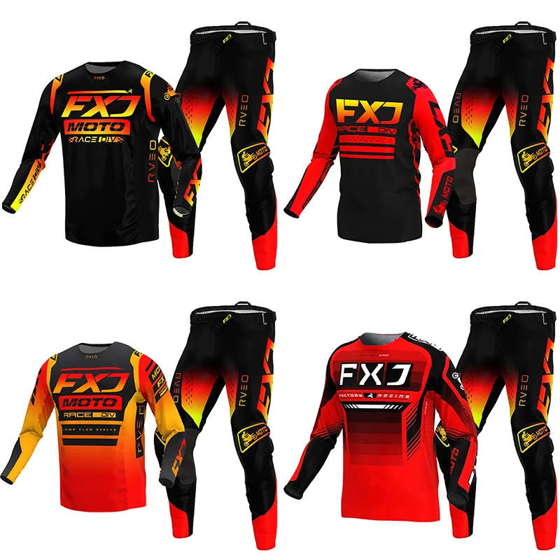 

NEW 2025 FXJ black enduro motocross gear set mx jersey pants green motorbike clothing mtb carracing suit Off Road equipment