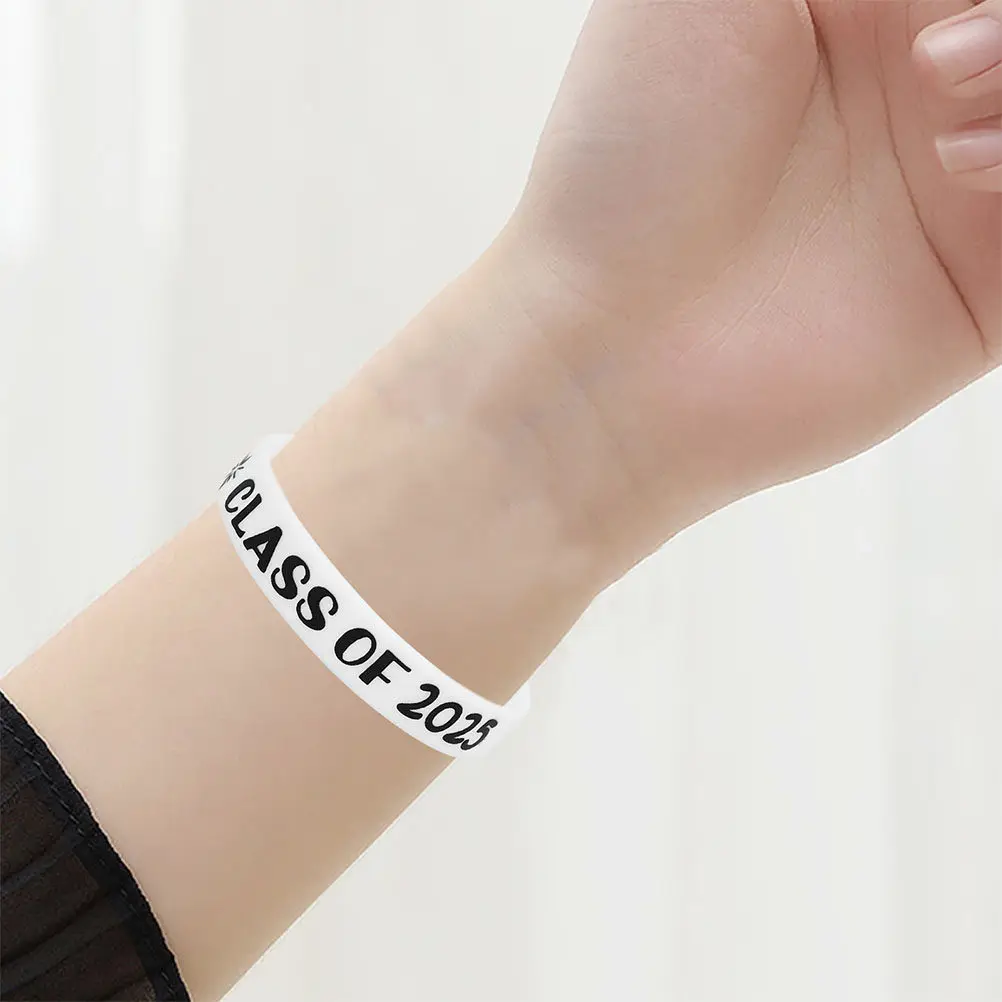 20Pcs Graduation Season Silicone Bracelets Adjustable Fit Stylish Graduation Party Decorations Bulk Silicone Bracelet