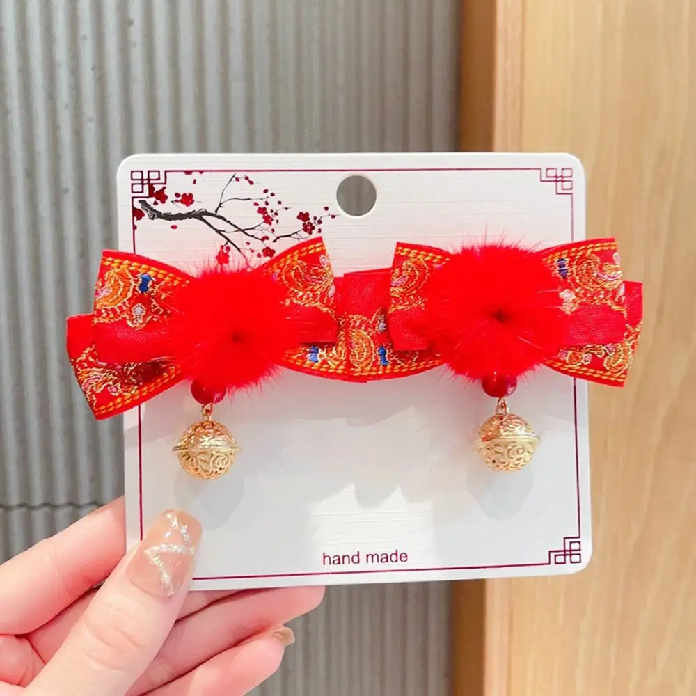 Lovely Cute Bow Tassel Butterfly Pearl Flower Fake Braid Hair Accessory Girl Hair Clip New Year Hairpin Red Bangs Clip