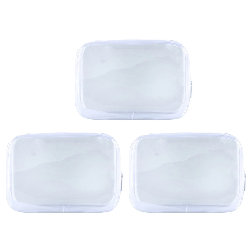 

3pcs PVC Zipper Bag Transparent Transparent Cosmetics Bags Cosmetics Bags Toiletry Storage Travel Portable Lightweight Practical