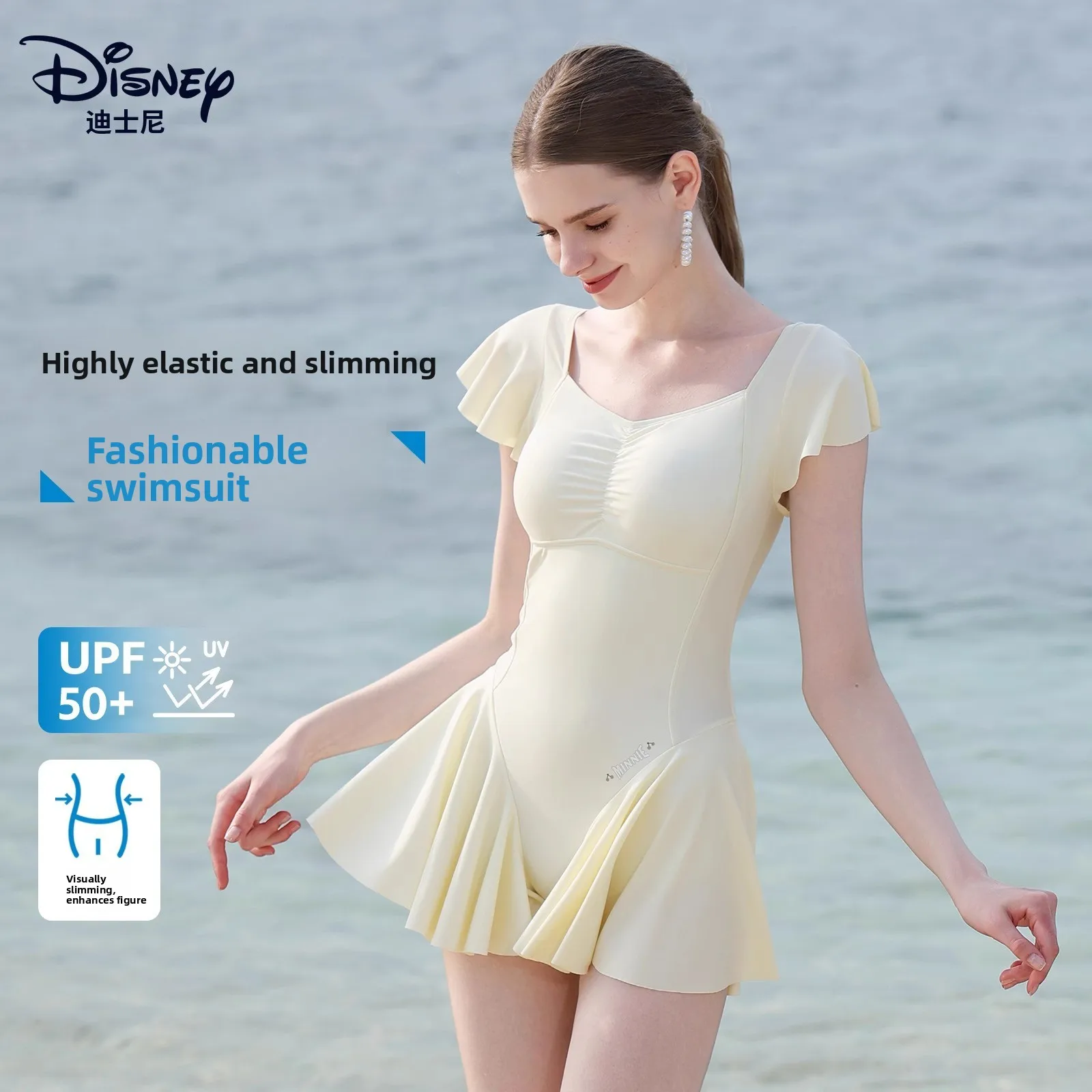 

Disney Women's Swimsuit 2025 New Adult One-piece Swimming Dress Covering Meat Seaside Vacation Fashion Swimsuit